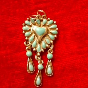 Silver set turquoise pendant